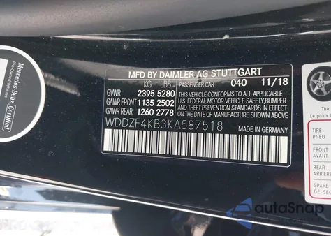 2019 Mercedes-Benz E 300 4Matic из США, поврежденный, VIN WDDZF4KB3KA587518